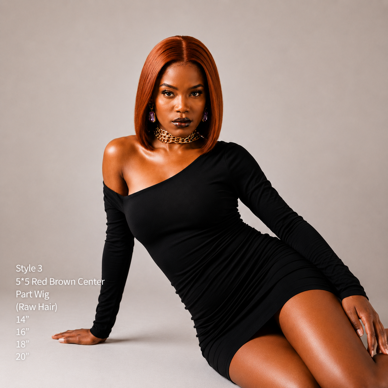 Red Brown Raw Hair Wig